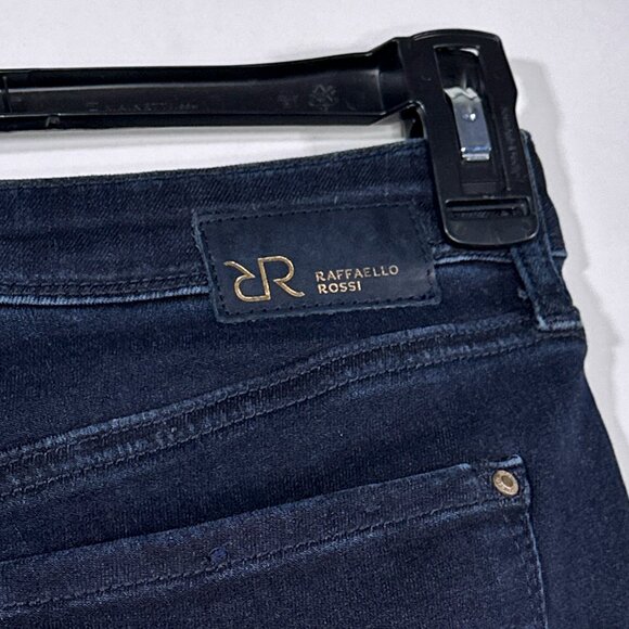 NWT Raffaello Rossi Slim Split Hem Navy Blue Denim Jeans EUR Size 34/US 4 - Picture 13 of 16